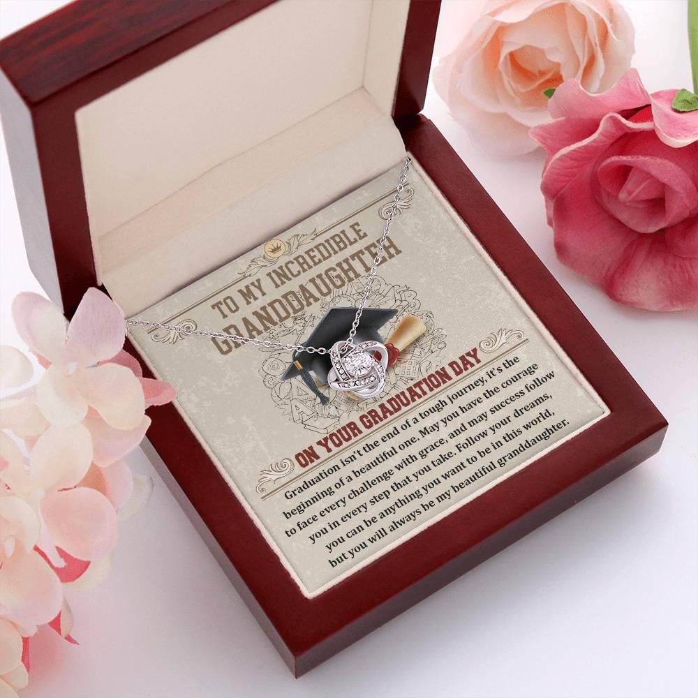 Granddaughter Your Graduation Day Love Knot Pendant Necklace