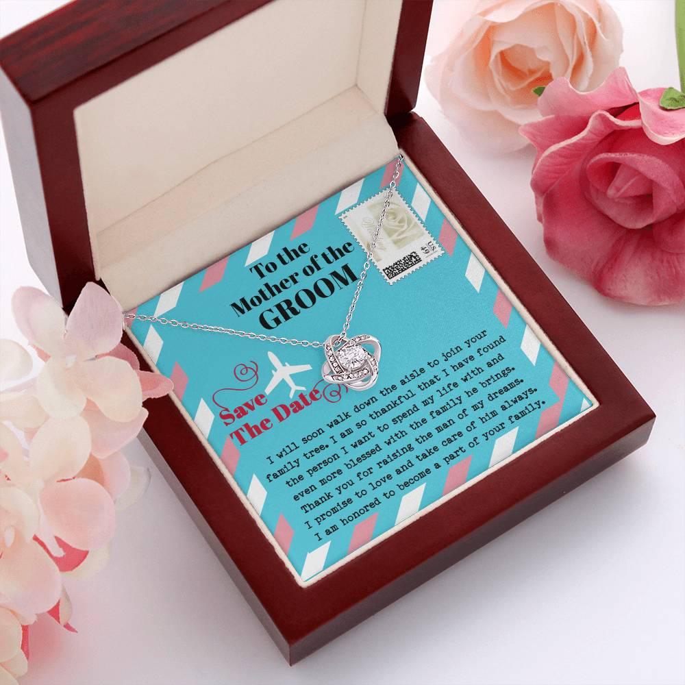 Mother of the Groom Gift Join your Family Tree Love Knot Pendant Necklace