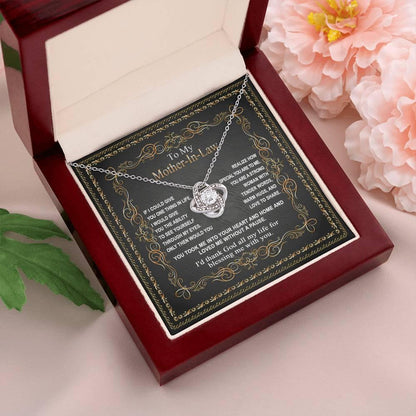 Mother-in-Law Gift You Took Me Into Your Heart and Home Love Knot Pendant Necklace