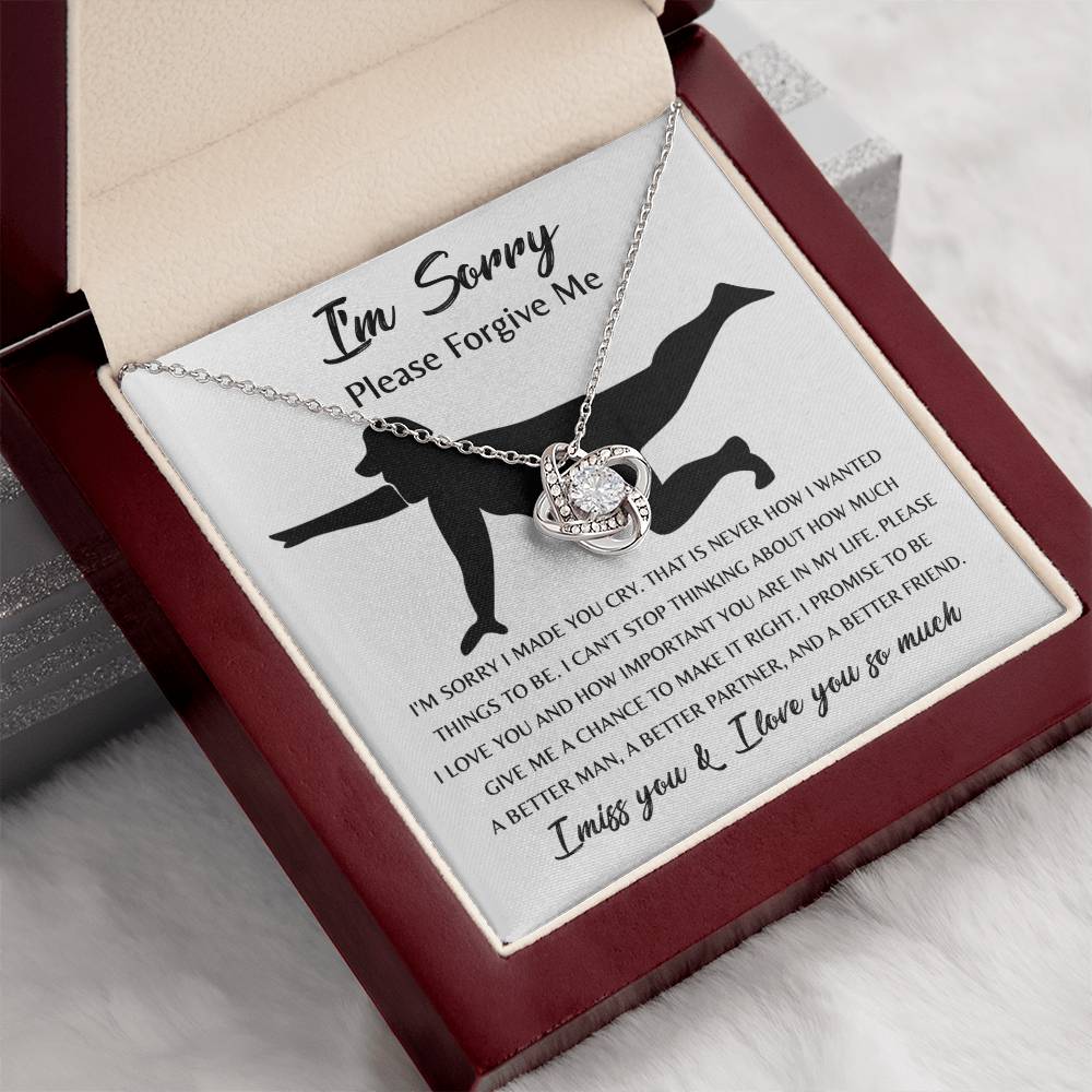 Apology Gift for Girlfriend, Wife, Soulmate - Sorry, Things To Be - Love Knot Pendant Necklace