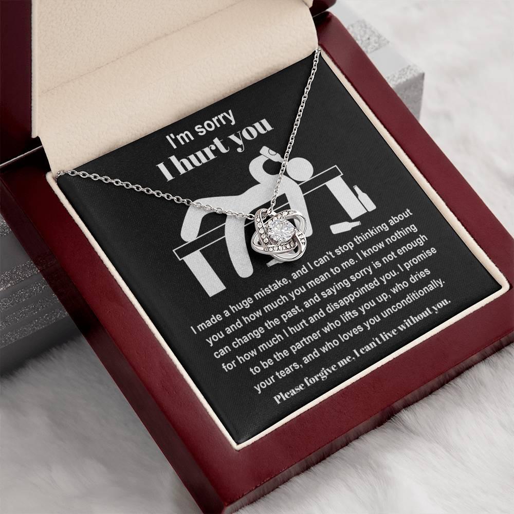 Apology Gift for Girlfriend, Wife, Soulmate - Sorry, Nothing Can Change The Past  - Love Knot Pendant Necklace