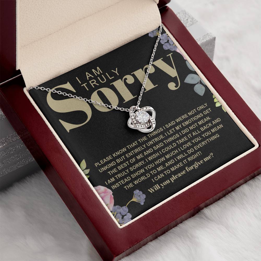 Apology Gift for Girlfriend, Wife, Soulmate - Sorry, Best Of Me - Love Knot Pendant Necklace