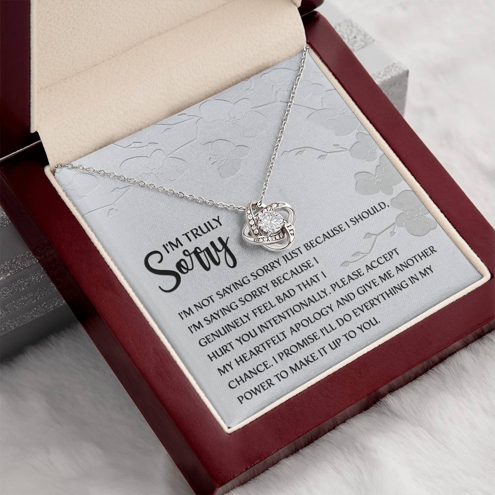 Apology Gift for Girlfriend, Wife, Soulmate - Sorry, Feel Bad - Love Knot Pendant Necklace