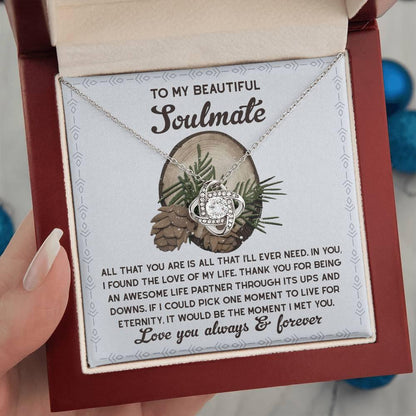 Gift for Soulmate - One Moment - Love Knot Pendant Necklace