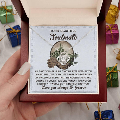 Gift for Soulmate - One Moment - Love Knot Pendant Necklace