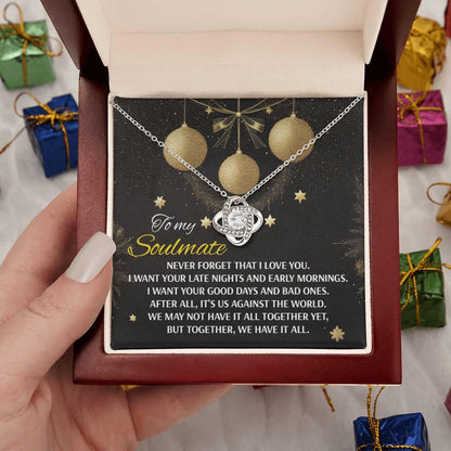 Gift for Soulmate - Have It All - Love Knot Pendant Necklace