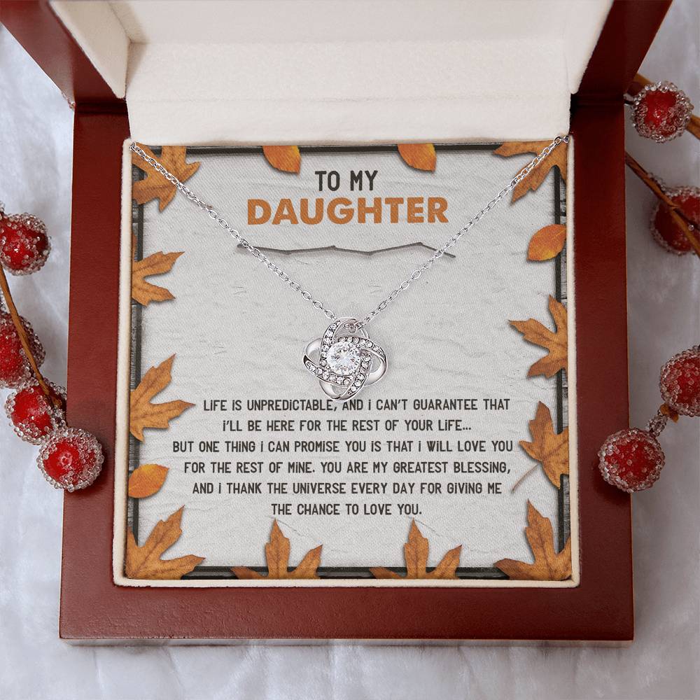 Daughter - My Greatest Blessing - Love Knot Pendant Necklace