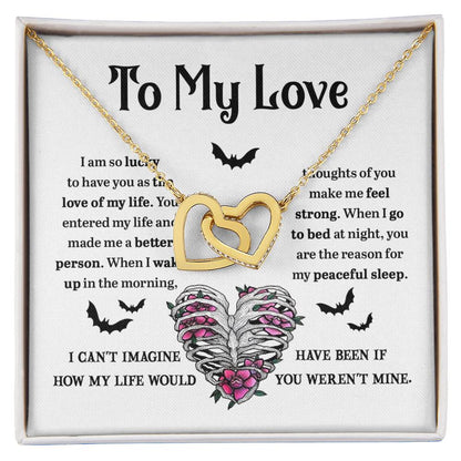 Soulmate - Better Person Halloween Interlocking Hearts Necklace