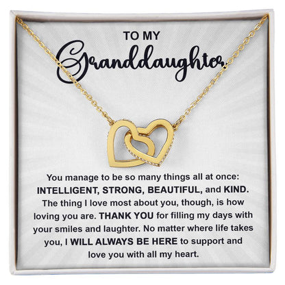 Granddaughter Gift I Will Always Be Here and I Love You With All My Heart Necklace with Heartfelt Message