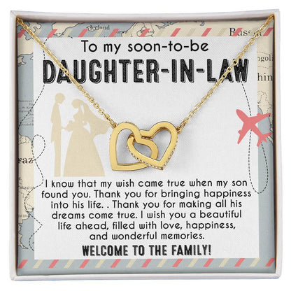 To My Soon-to-be Daughter-in-law Welcome to the Family Wedding Gift Hearts Pendant Necklace