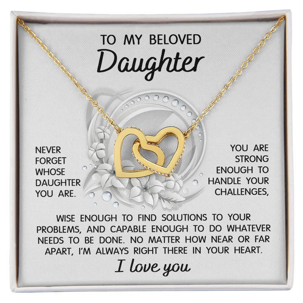 Daughter - I'm Always Right There - Interlocking Hearts Necklace