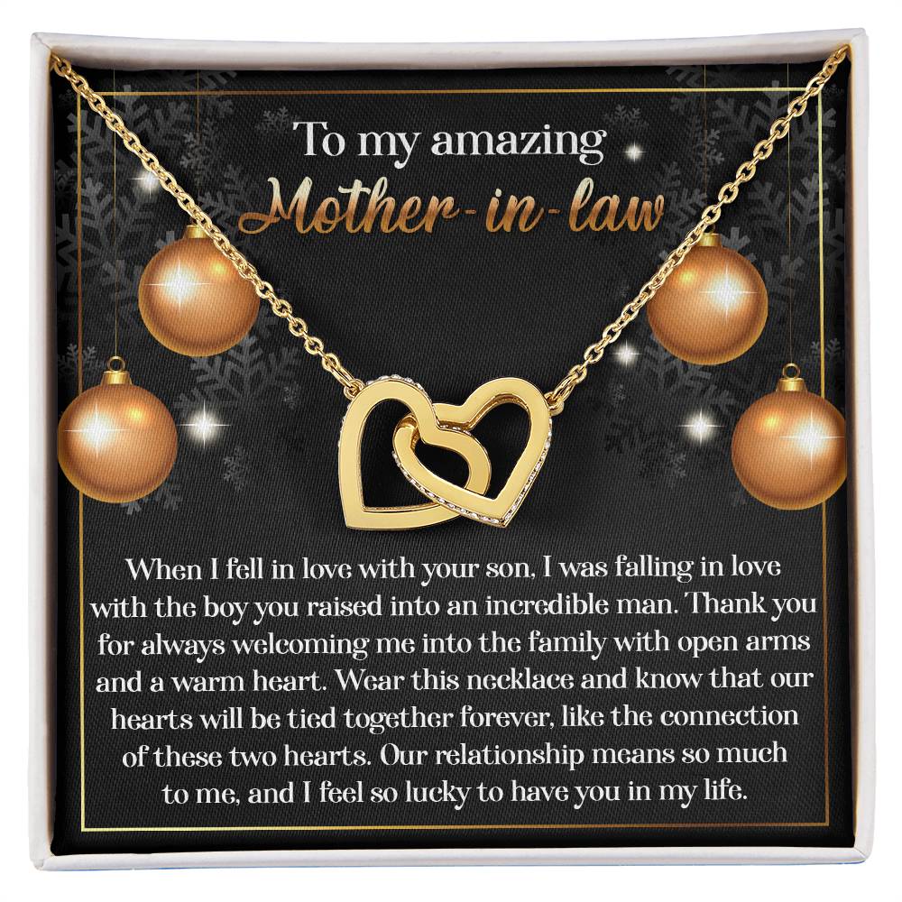 To My Amazing Mother-in-law  Our Two Hearts Pendant Necklace