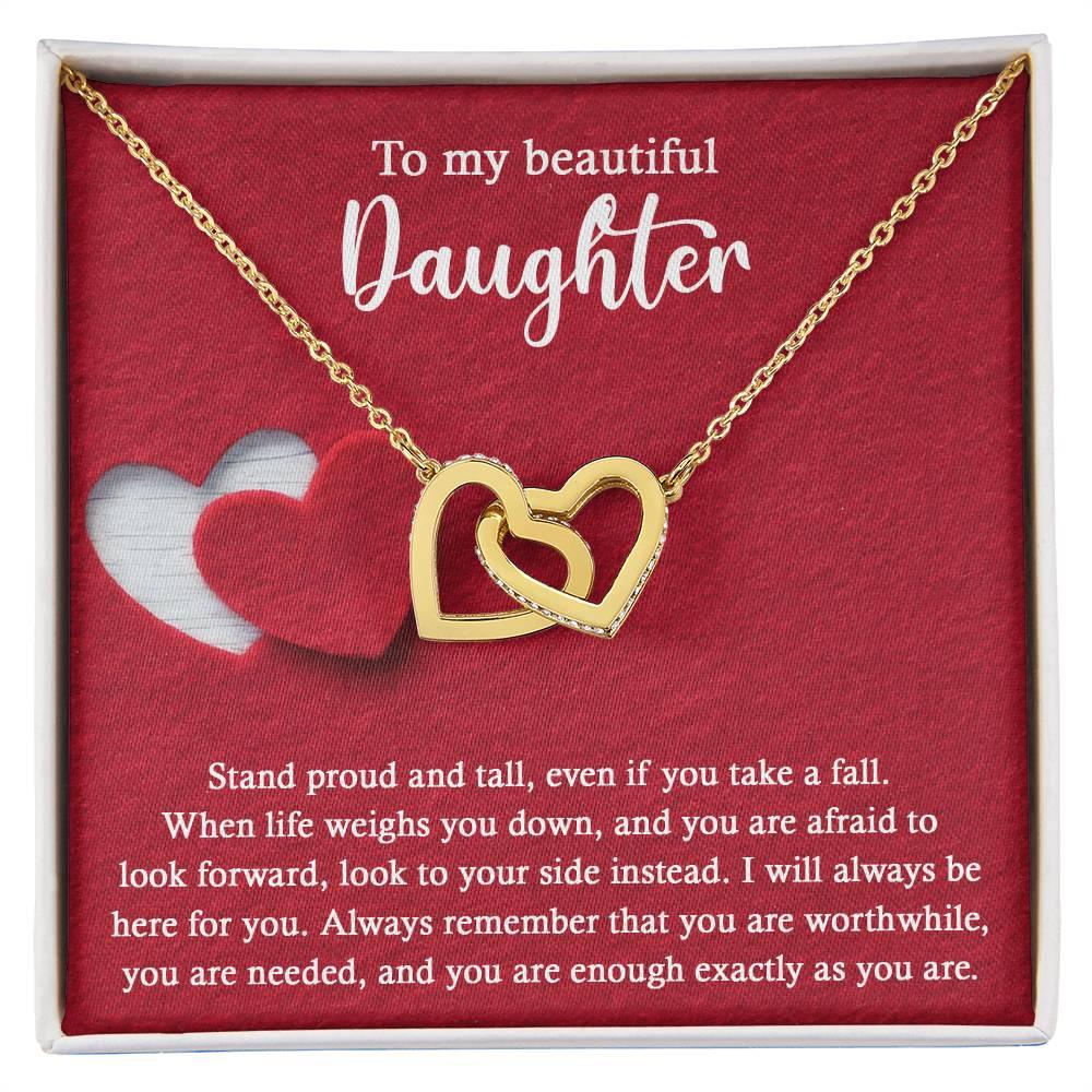 Daughter Wedding Day Gift - As You Are - Interlocking Hearts Necklace