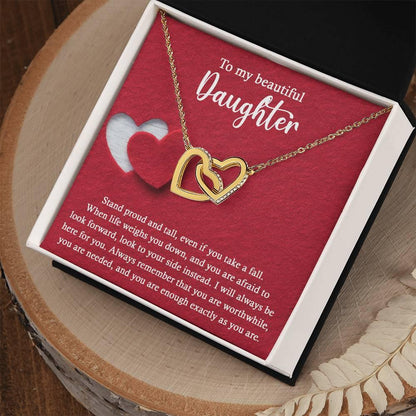 Daughter Wedding Day Gift - As You Are - Interlocking Hearts Necklace