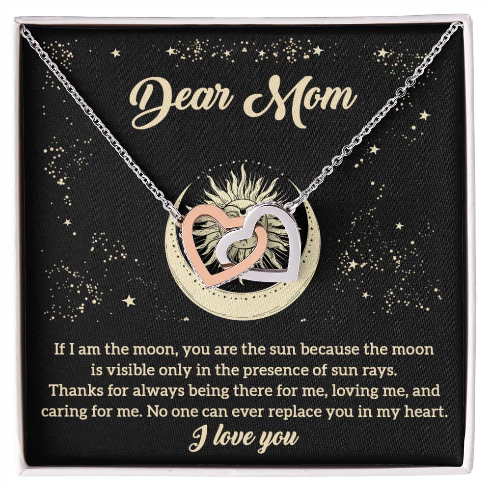 To My Mom You are the Sun Interlocking Hearts Necklace