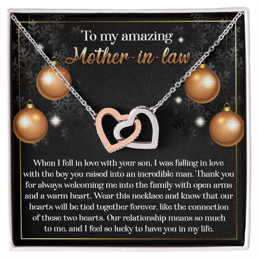 To My Amazing Mother-in-law  Our Two Hearts Pendant Necklace