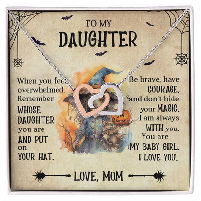 Daughter Halloween Inspired - Put Your Hat On and Don't Hide Your Magic Interlocking Hearts Necklace