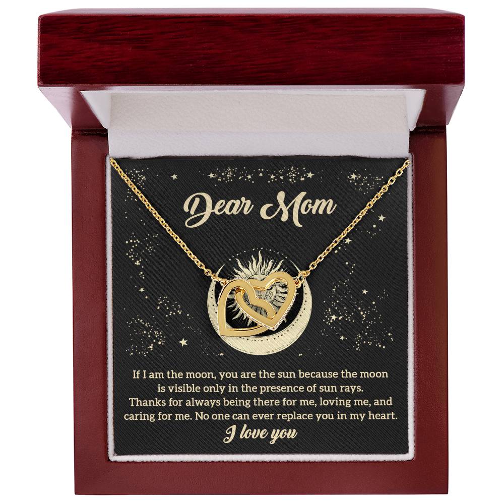 To My Mom You are the Sun Interlocking Hearts Necklace