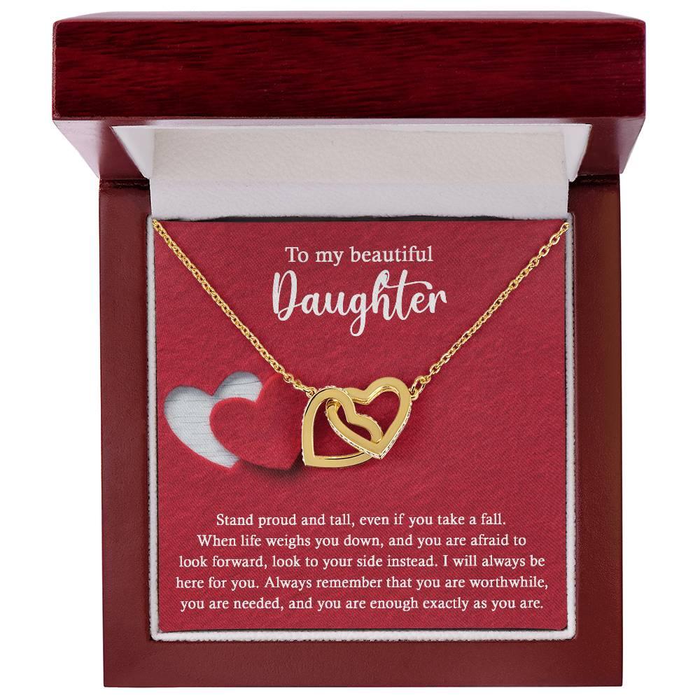 Daughter Wedding Day Gift - As You Are - Interlocking Hearts Necklace