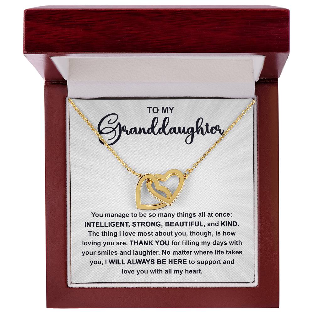 Granddaughter Gift I Will Always Be Here and I Love You With All My Heart Necklace with Heartfelt Message