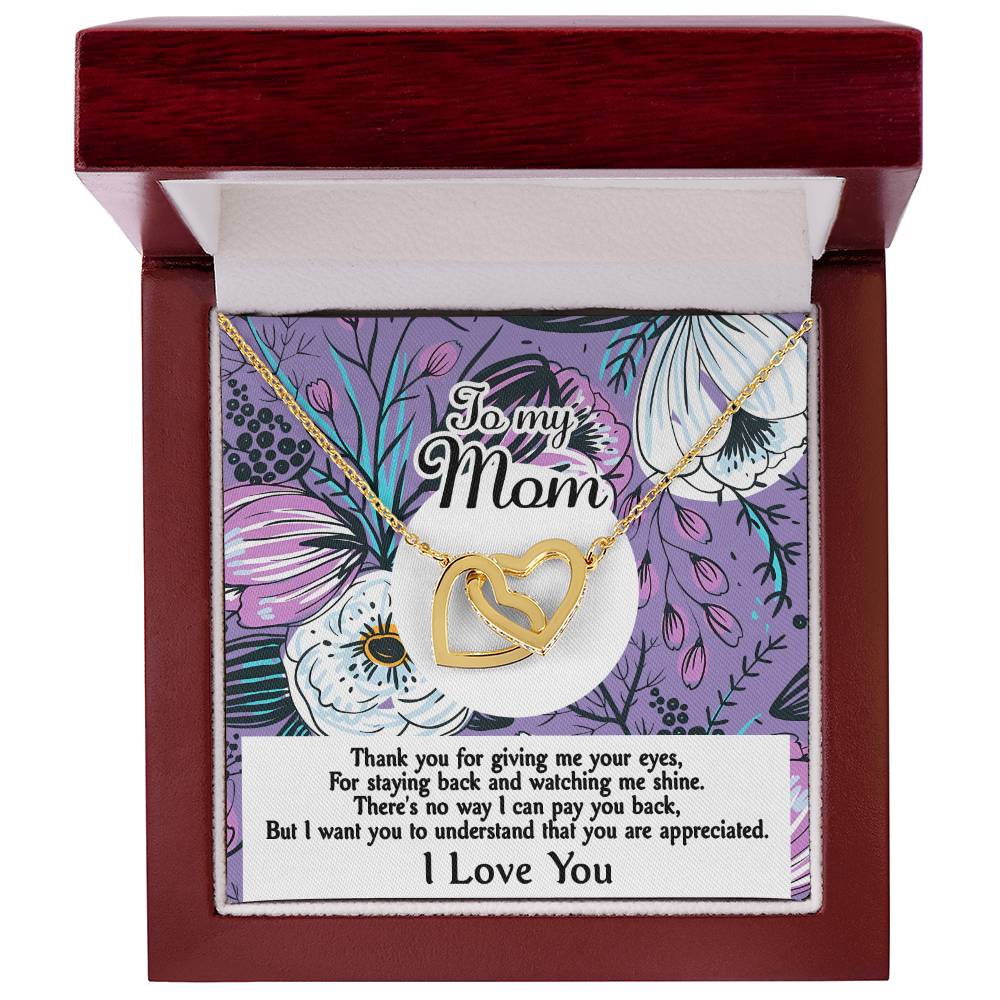 Gift for Mom-You Are Appreciated Interlocking Hearts Necklace