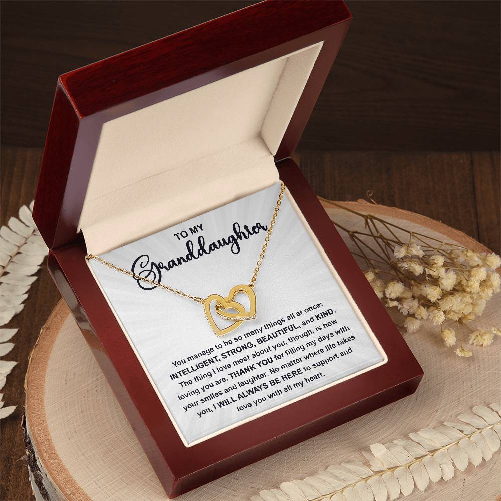 Granddaughter Gift I Will Always Be Here and I Love You With All My Heart Necklace with Heartfelt Message