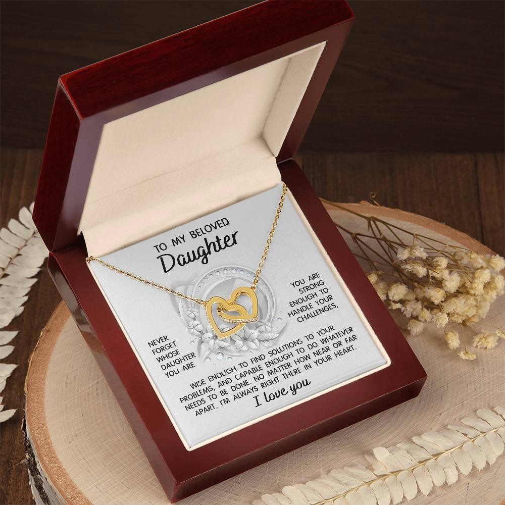 Daughter - I'm Always Right There - Interlocking Hearts Necklace