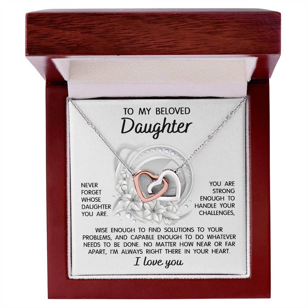 Daughter - I'm Always Right There - Interlocking Hearts Necklace