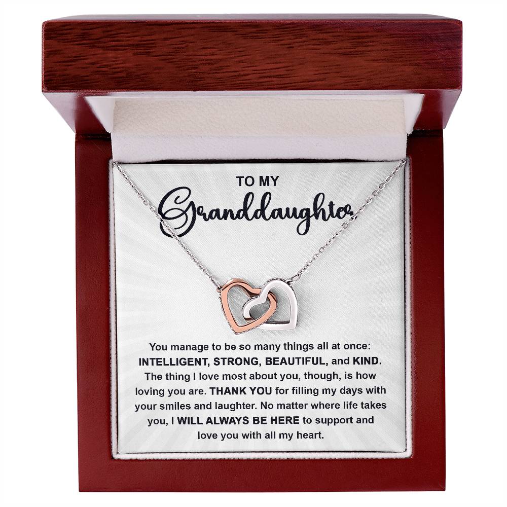 Granddaughter Gift I Will Always Be Here and I Love You With All My Heart Necklace with Heartfelt Message