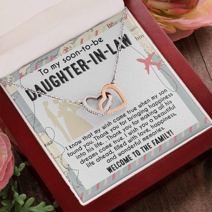 To My Soon-to-be Daughter-in-law Welcome to the Family Wedding Gift Hearts Pendant Necklace