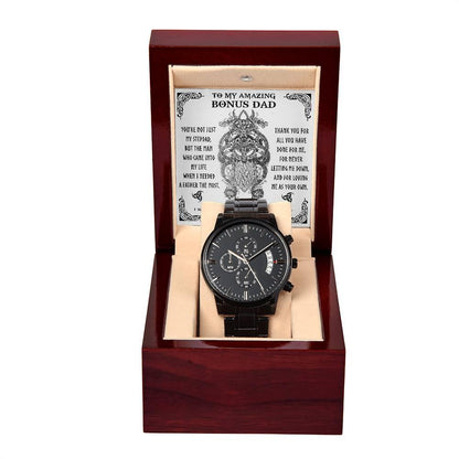 Bonus Dad Gift - You are Not Just My Stepdad - Black Chronograph Watch