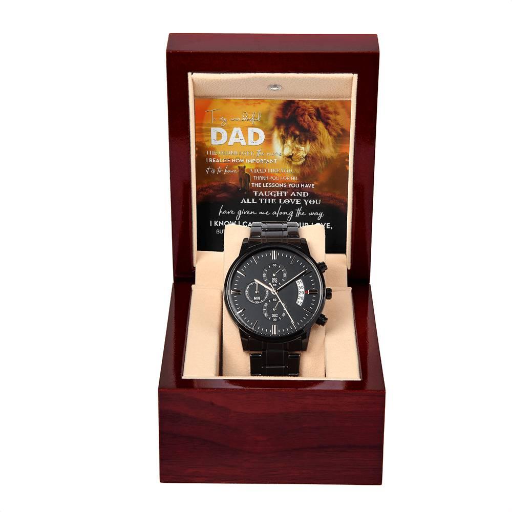 Dad Gift - Repay Your Love- Black Chronograph Watch