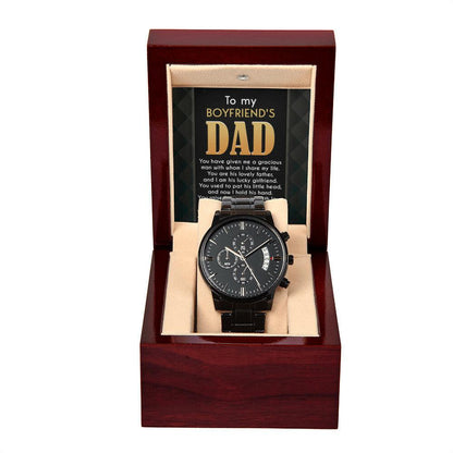 Boyfriend's Dad Chronograph Wrist Watch You Gave Me A Gracious Man Father's Day Birthday Gift