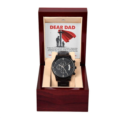 Dad Gift - You Are My Greatest Hero Black Chronograph Watch