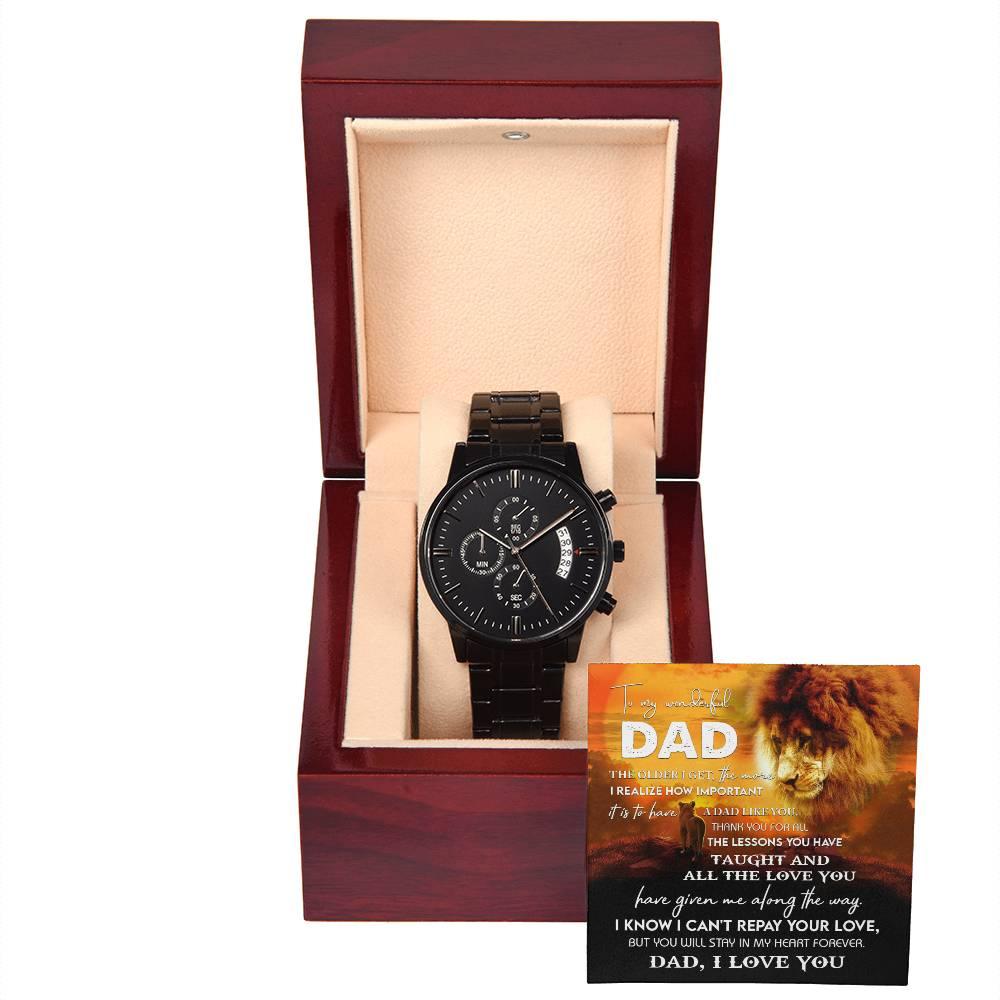 Dad Gift - Repay Your Love- Black Chronograph Watch