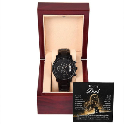 Dad Gift - My Lion King - Black Chronograph Watch