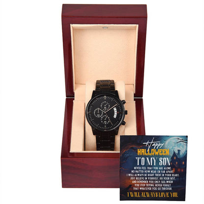 Son - Happy Halloween I Will Always Love You Black Chronograph Watch