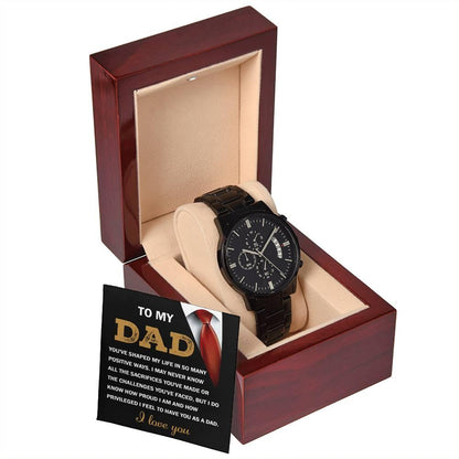 Dad Gift I Am Proud To Have You as My Dad Black Chronograph Watch