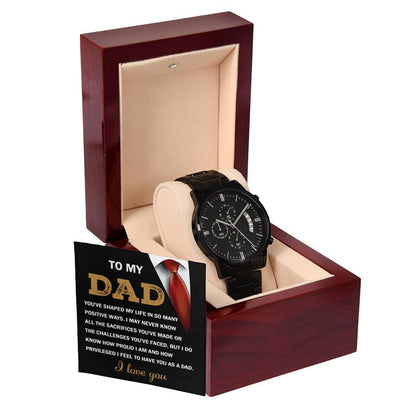 Dad Gift I Am Proud To Have You as My Dad Black Chronograph Watch