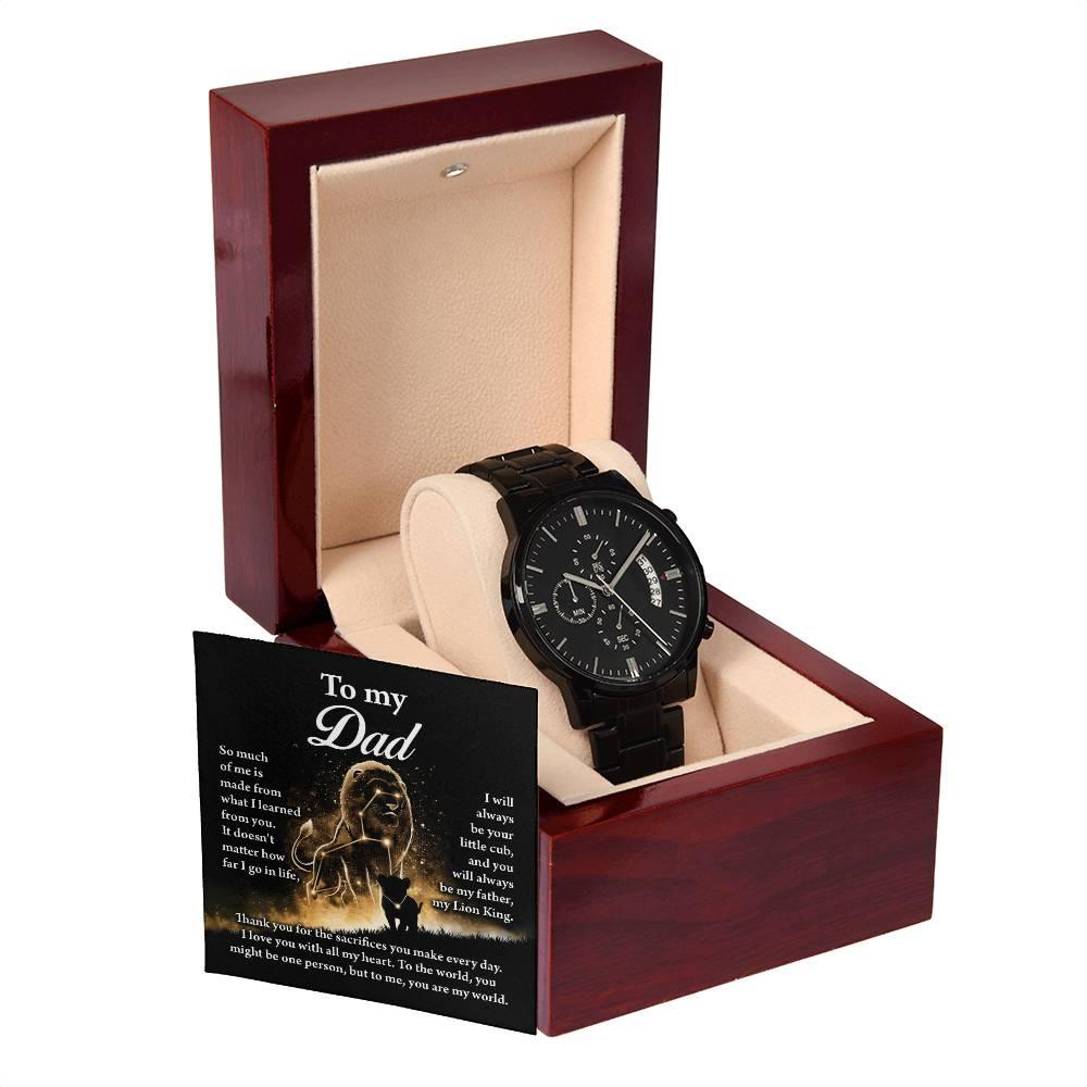 Dad Gift - My Lion King - Black Chronograph Watch