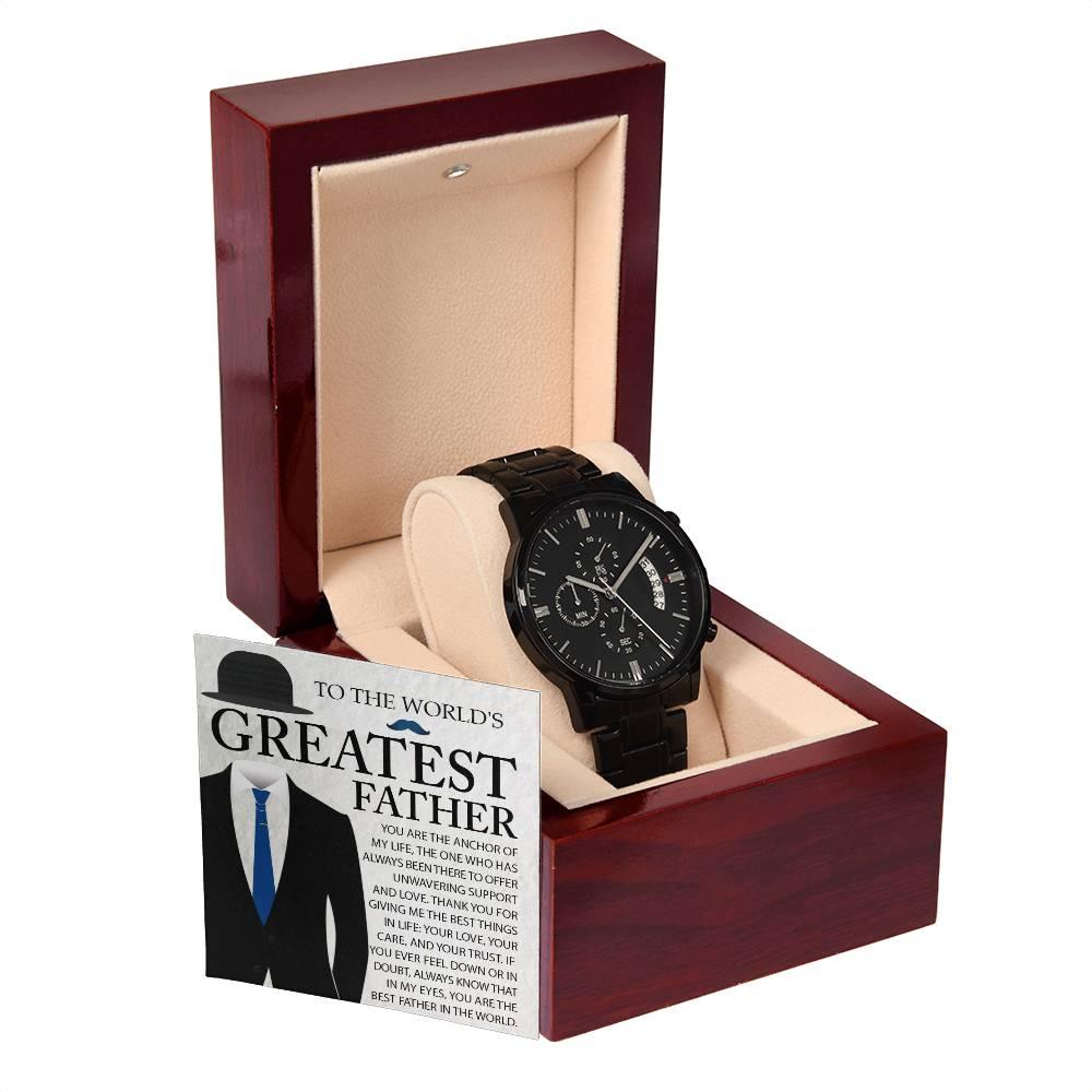 Dad Gift - You Are The Anchor in my Life - Black Chronograph Watch