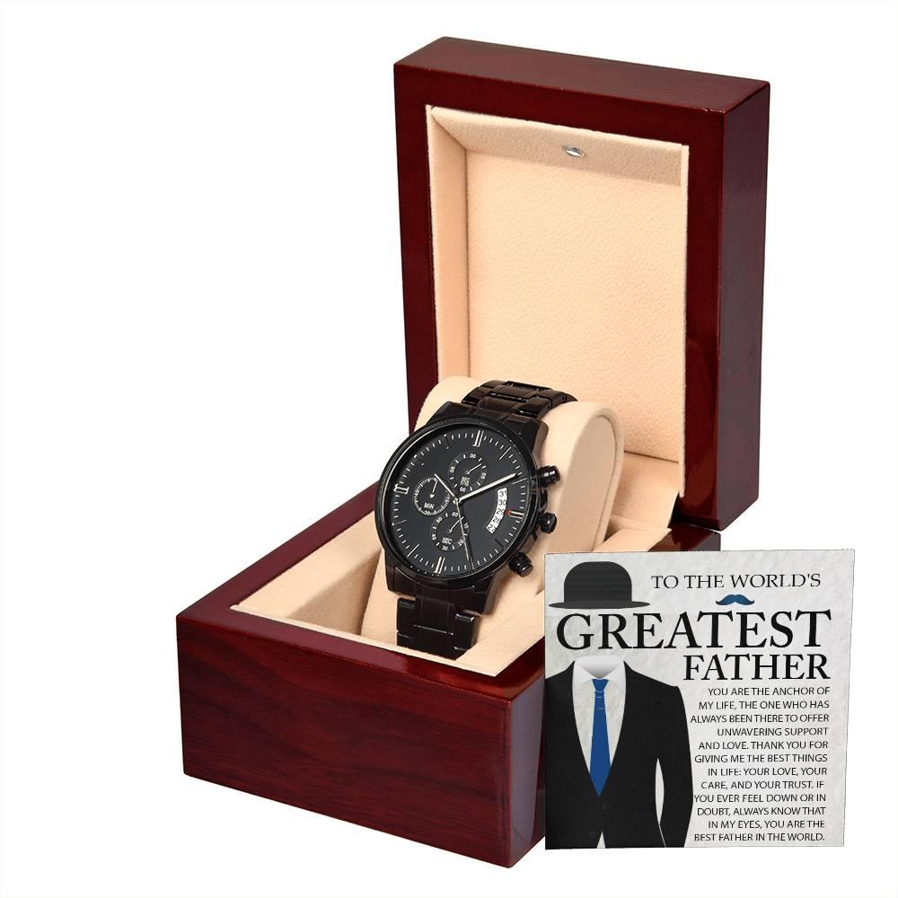 Dad Gift - You Are The Anchor in my Life - Black Chronograph Watch