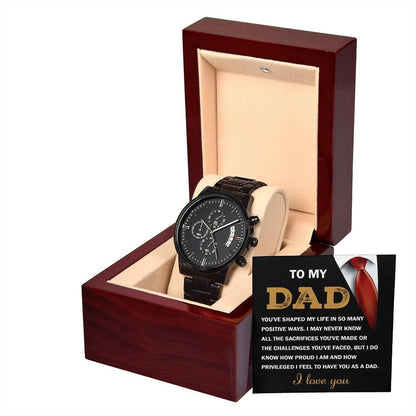 Dad Gift I Am Proud To Have You as My Dad Black Chronograph Watch