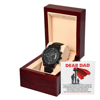 Dad Gift - You Are My Greatest Hero Black Chronograph Watch