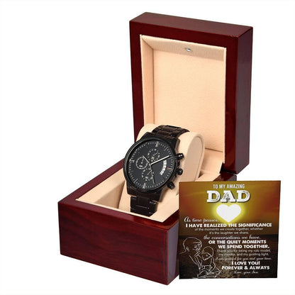 Dad Git You Are My Guiding Light Black Chronograph Watch