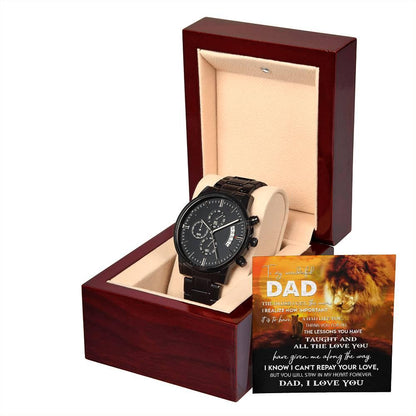 Dad Gift - Repay Your Love- Black Chronograph Watch