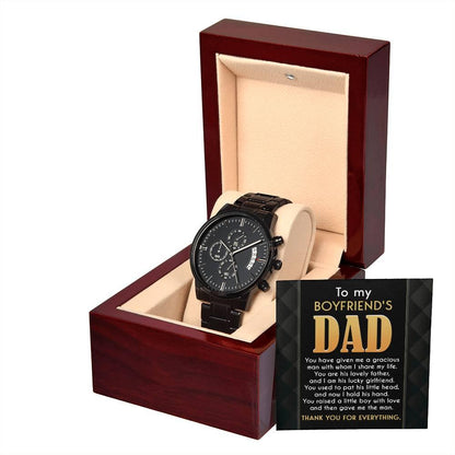 Boyfriend's Dad Chronograph Wrist Watch You Gave Me A Gracious Man Father's Day Birthday Gift