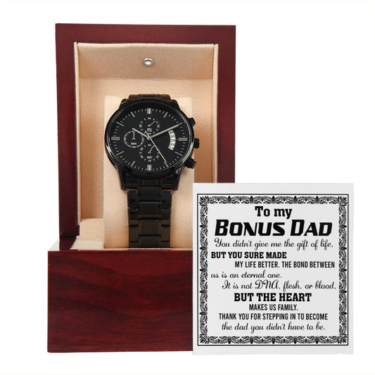 Bonus Dad Chronograph Watch - The Heart Makes Us Family Father's Day, Birthday Gift