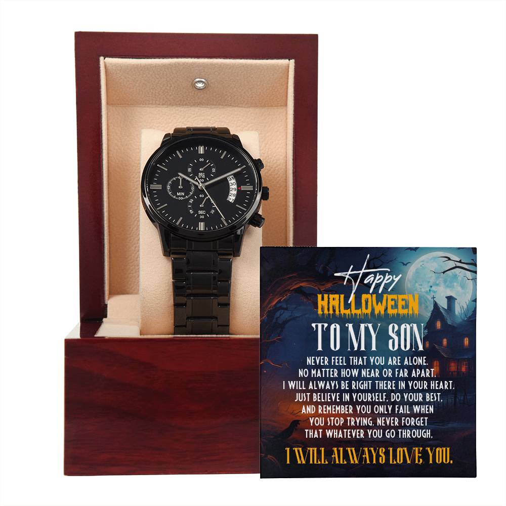 Son - Happy Halloween I Will Always Love You Black Chronograph Watch