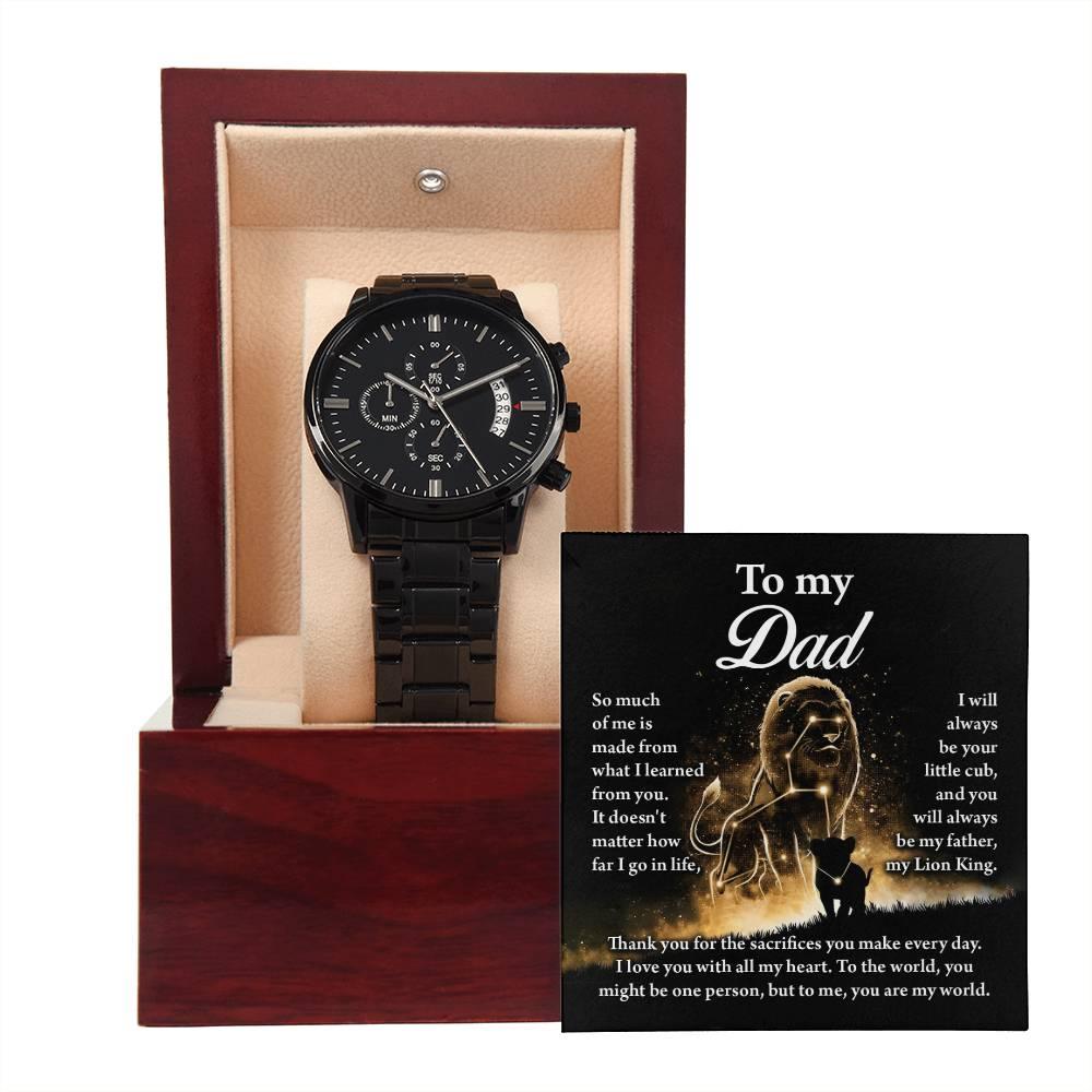 Dad Gift - My Lion King - Black Chronograph Watch